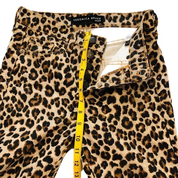Veronica Beard Debbie 10” High Rise Leopard Cut Print Jeans Sz 24 Ankle novelty - Picture 14 of 15